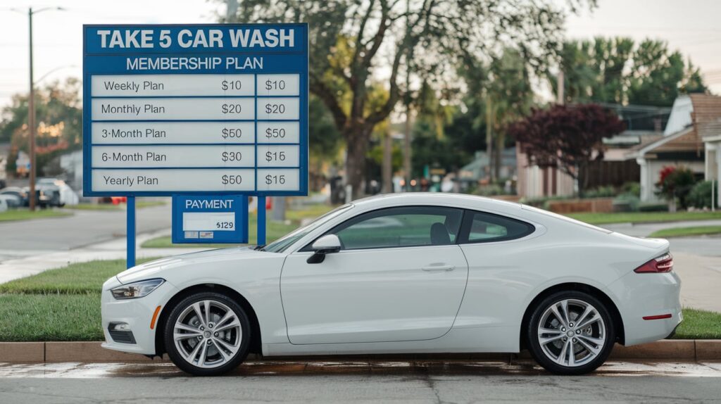 Take 5 Car Wash Membership Plans and Charges