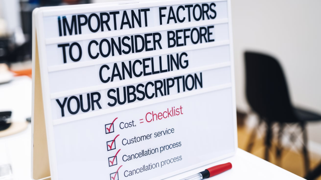 Important Factors to Consider Before Cancelling Your Subscription