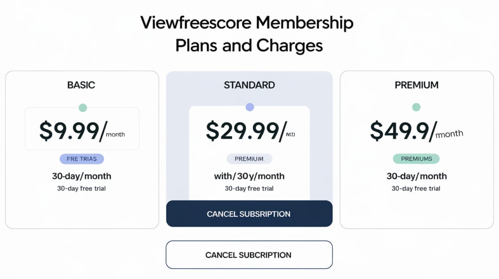 ViewFreeScore Membership Plans and Charges