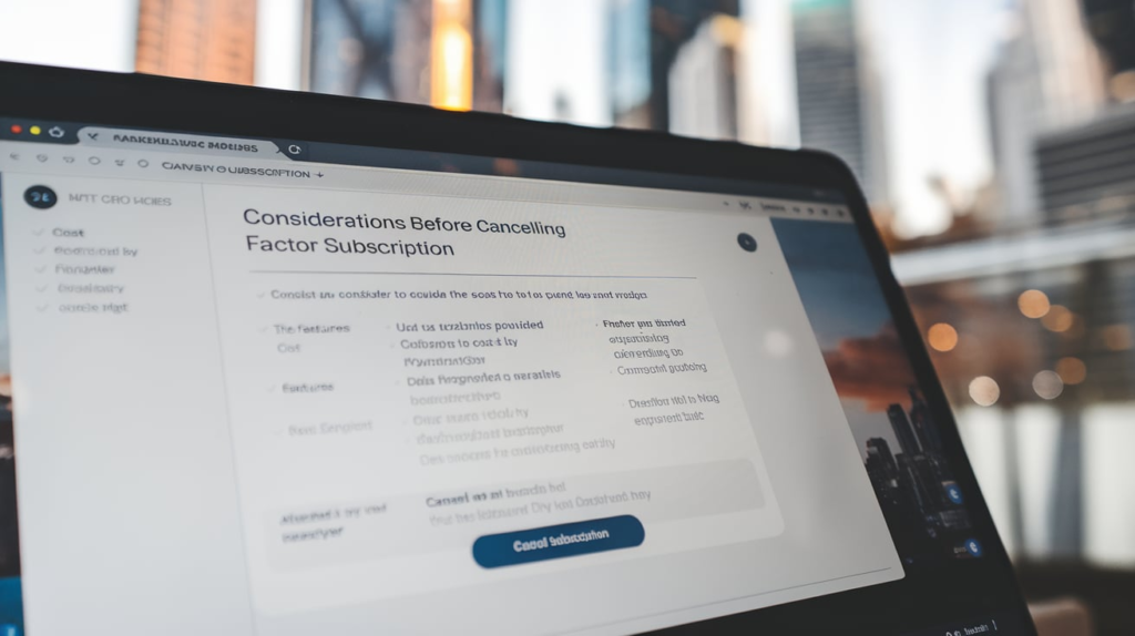 Considerations Before to Cancel Factor Subscription