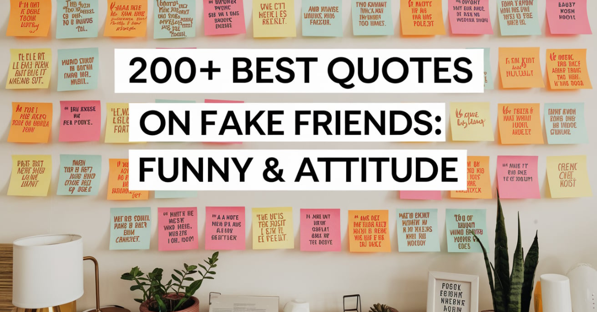 200+ Best Quotes On Fake Friends: Funny & Attitude